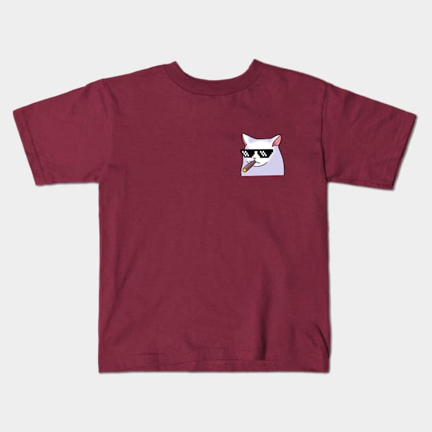 Cat Thug Life Kids T-Shirt by xyzstudio